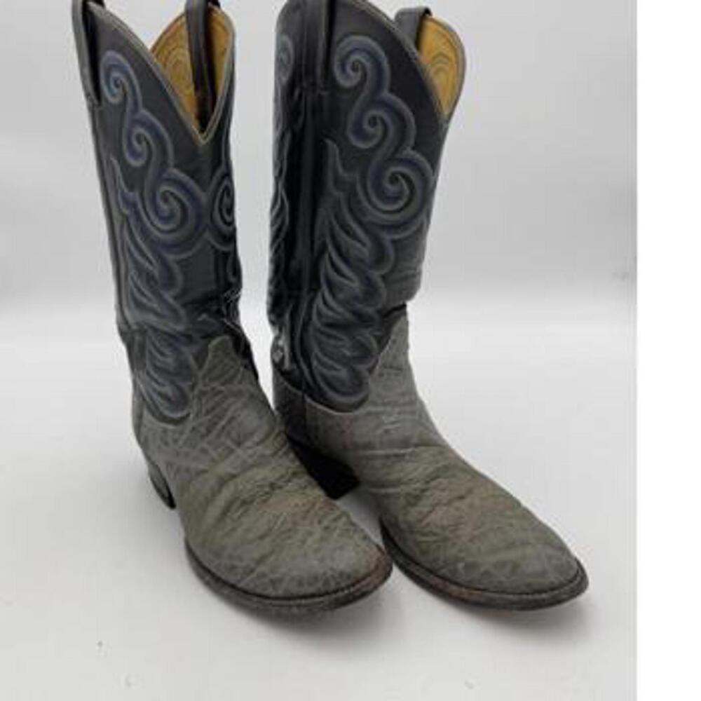 Tony Lama Vintage Black Label 8502 Grey Wester Boots Men's Size 9D